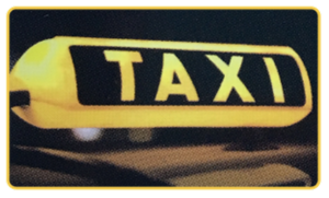 Roof Taxi Sign Yellow and Black.