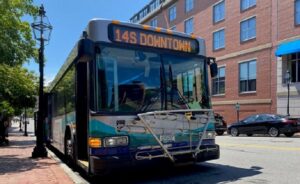 Bus at bus stop