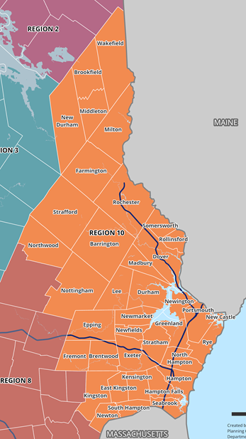 Map of southeastern New Hampshire